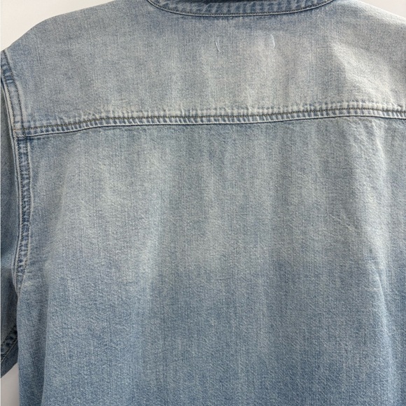 Outerknown blue Wyatt Western Denim button up blouse Shirt size large - Picture 8 of 11